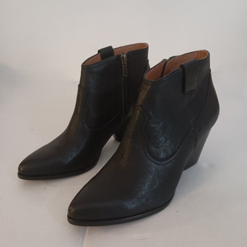 Frye Reina Black Leather Pointed Toe Ankle Booties Women’s 8M - Picture 13 of 13